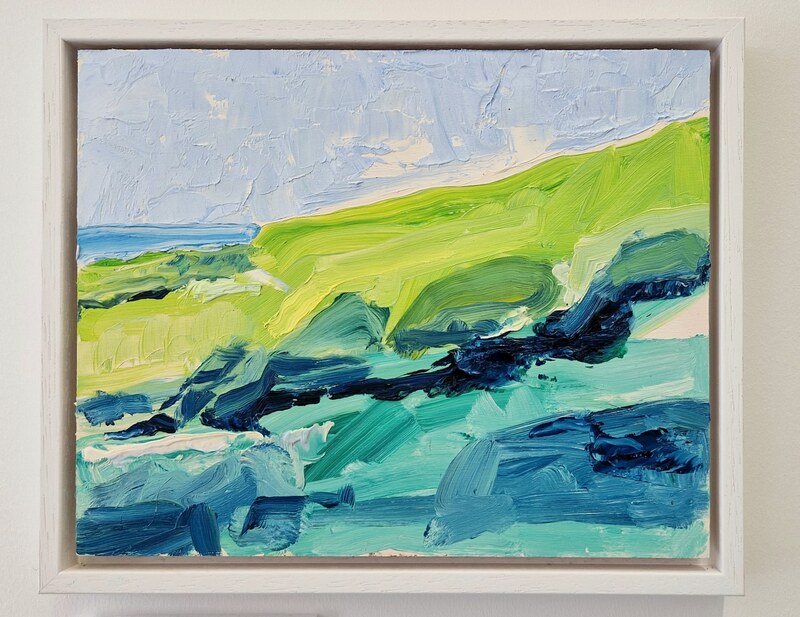 Expressionist painting inspired by the shadows and shapes of The Dorset Ridge above Abbotsbury